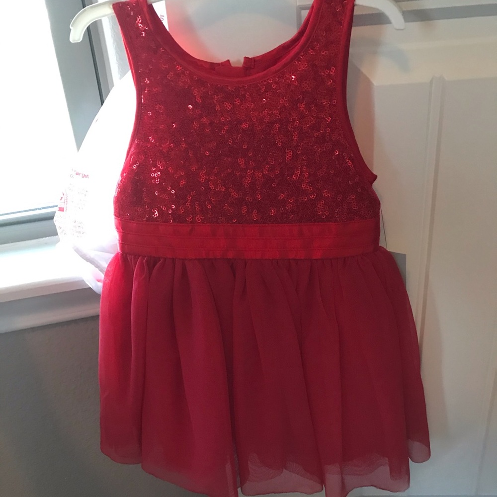 Red sequin dress